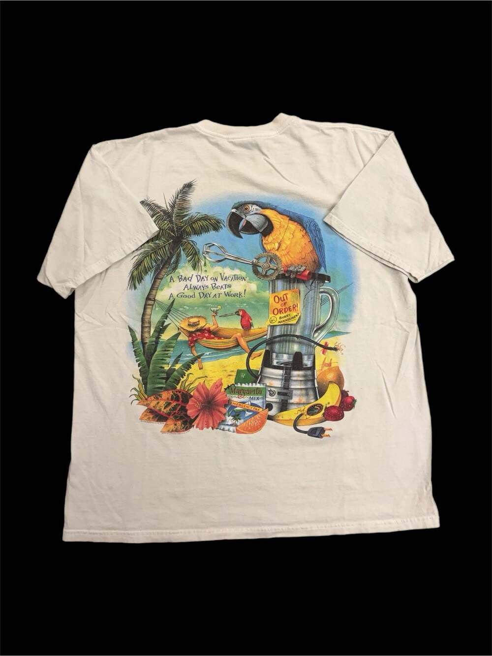 Vintage 2000 Caribbean Soul Margaritaville Parrot Blender Vacation T-Shirt
